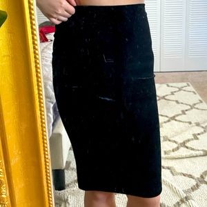 Velvet midi skirt